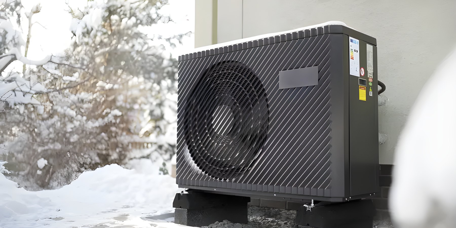 Wärmepumpe im Schnee